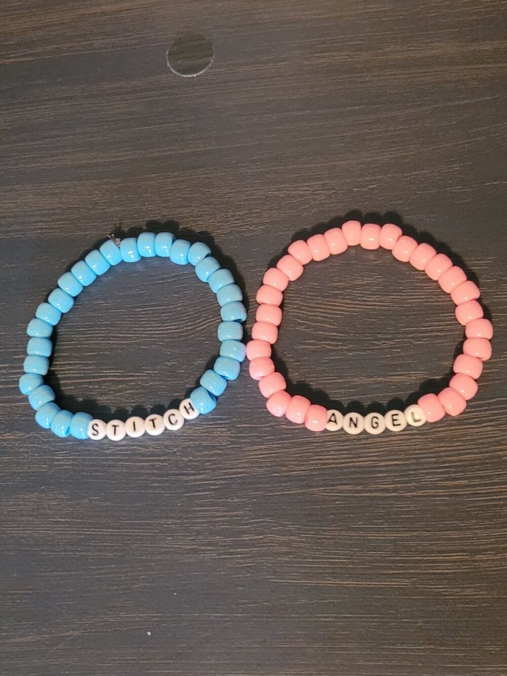 Disney Stitch and Angel set of 2 bead bracelets